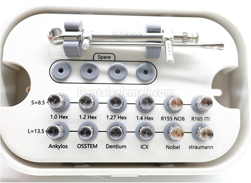 Dental Implant Torque Wrench Ratchet 10-70NCM 12*Drivers & 1*Wrench Kit Holder